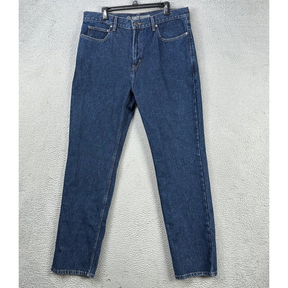 Harley Davidson Mens HD Orginal Straight Jeans 38X34 Blue Motorcycle Pants NEW